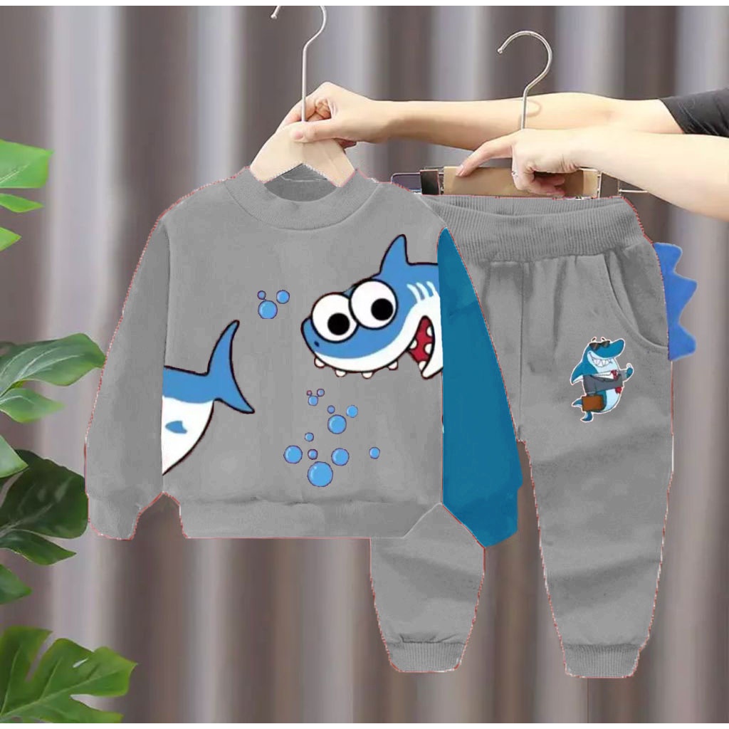 SETELAN SWEATER BAYI ANAK MOTIF BABY SHARK SIZE 1-5 TAHUN BAHAN BABYTERRY LEMBUT AMAN DAN NYAMAN DIPAKAI/ SETELAN SWEATER BAYI ANAK LAKI LAKI/ SETELAN SWEATER BAYI ANAK PEREMPUAN/ SETELAN SWEATER BAYI ANAK COWO/ SETELAN SWEATER BAYI ANAK CEWE