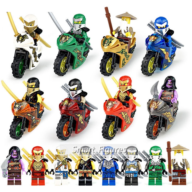 Set Mainan Action Figure Mini Ninjago Wu Nya Jay Kai Motor Cole Lloyd Zane Yang Untuk Koleksi