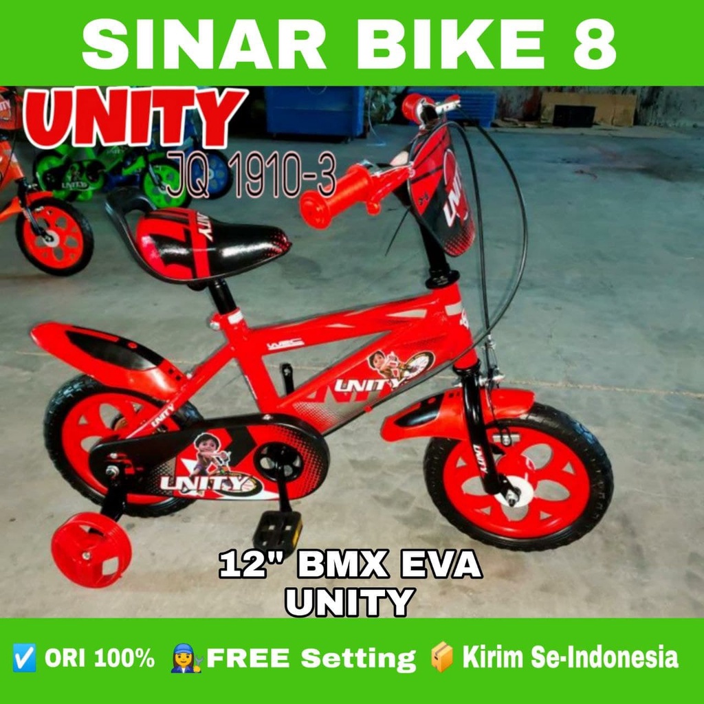 Sepeda Anak BMX UNITY JQ1910-3 EVA Ban Mati Ukuran 12 Inch