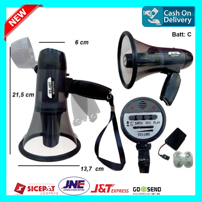 EALSEM ES-48T Megaphone Seperti Pengeras Suara - MODEL TRANSPARAN