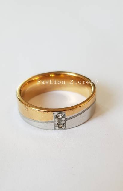 Cincin nikah import antikarat / cincin kawin / cincin emas titanium / couple /cincin couple permata