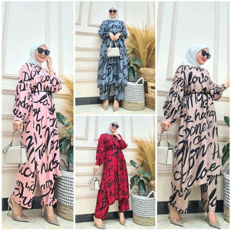 set gamis celana