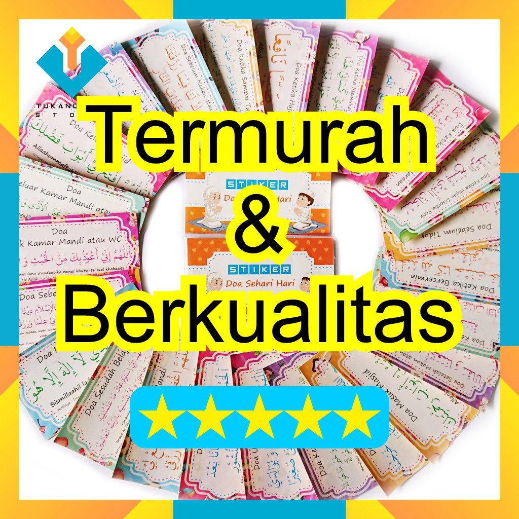 Stiker Doa Sehari Hari Kumpulan Sticker Anak Harian Souvenir Islami Dinding Pintu Kamar Mandi Buku