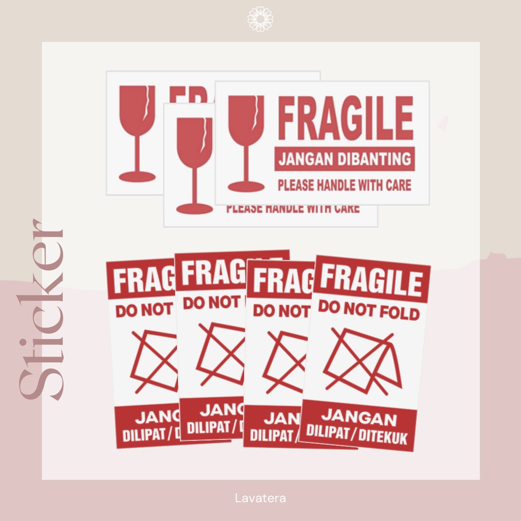 

Label Pengiriman Fragile Jangan Dibanting / Jangan Dilipat Ditekuk Do Not Fold