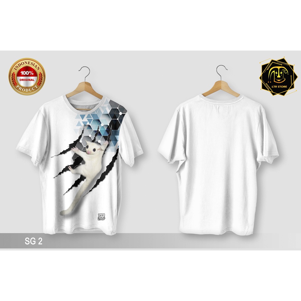 [ BAYAR DI TEMPAT ] BAJU PRINTING GAMBAR SUGAR GLIDER SG 2  - KAOS DISTRO ORIGINAL MOTIF TUPAI TERBA