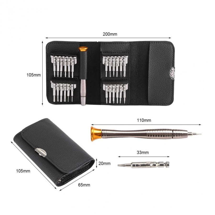 Obeng Set Reparasi 25 in 1 Torx Magnetic Smartphone - MA313Z - Black