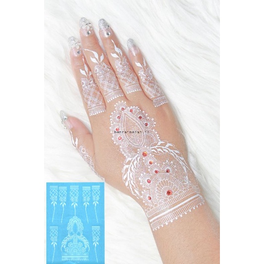 2 PCS HENA INSTAN LIMITED EDITION MOTIP TERBARU FULL TANGAN / HENA TATO PENGANTIN / FRE GLITER MANIK DAN SAMPLE