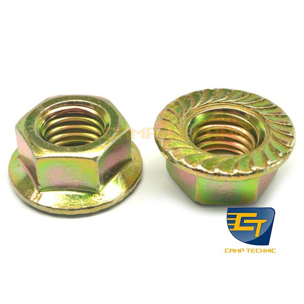 10 PCS MUR TOPI FLANGE NUT DRAT KASAR / MUR FLANGE BESI UKURAN LENGKAP - M10.KUNCI-17