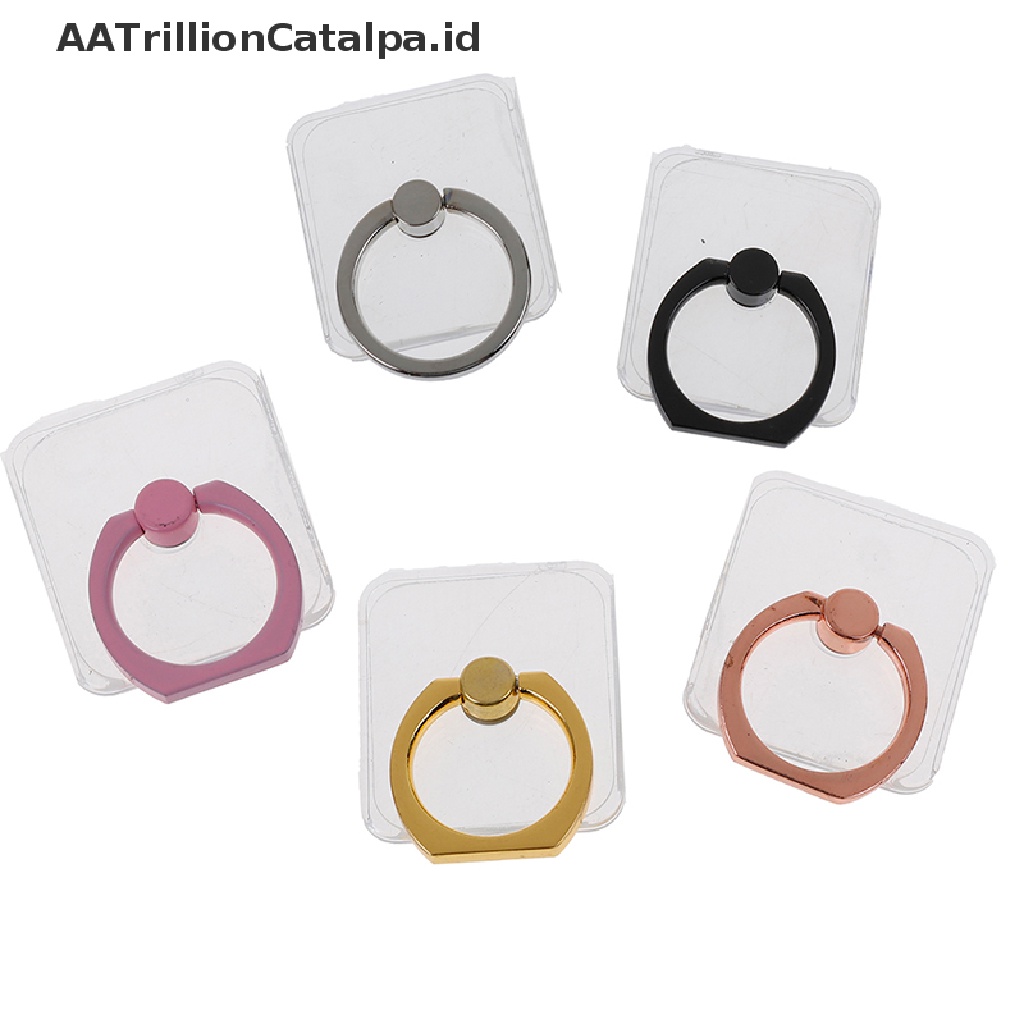 (AATrillionCatalpa) Kacamata Transparan 360 Derajat Universal° Ring Stand Holder Hp Bentuk Kepala Kucing