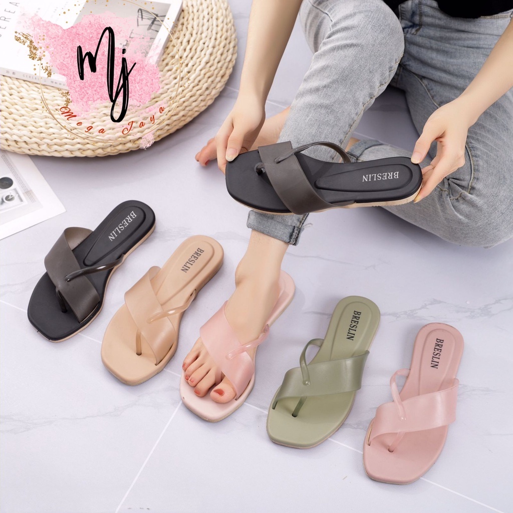 sandal wanita jepit fashion import flat jelly