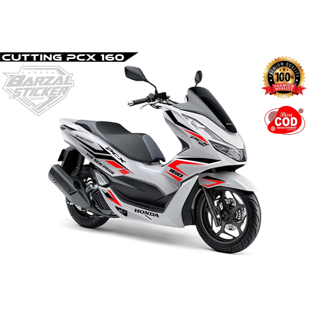 STRIPING VARIASI CUTTING STICKER PCX 160 PUTIH ALL NEW