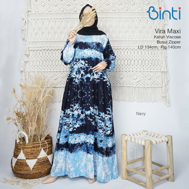 Vira maxi gamis ori Binti / gamis jumbo original LD 134