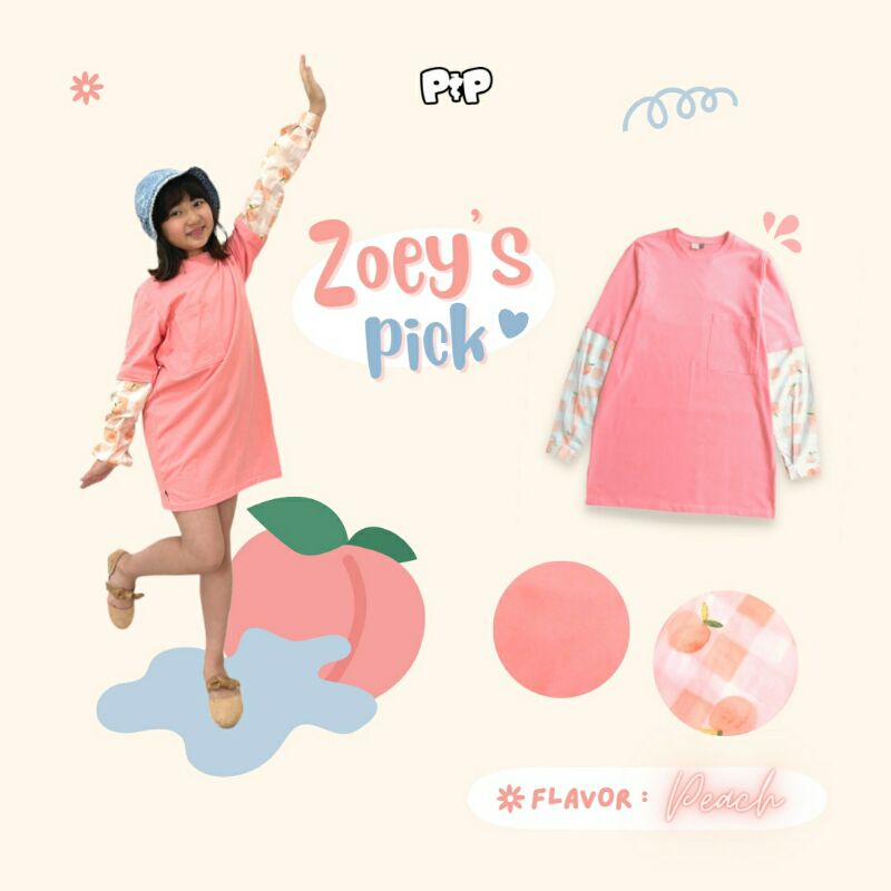 P&P x Little Missy - PEACH T-SHIRT DRESS
