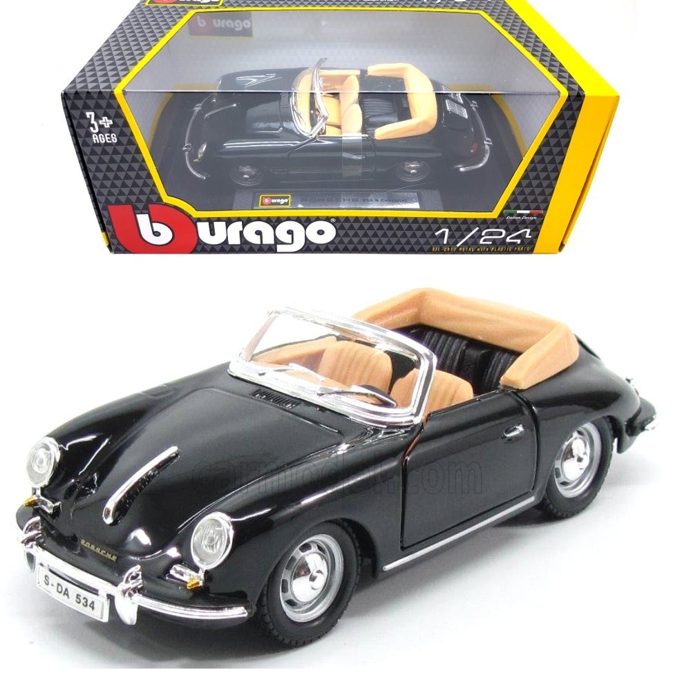 Bburago Skala 24 Porsche 356B Cabriolet Hitam