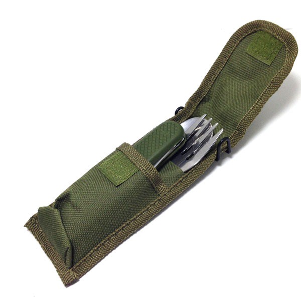 Multitool Sendok Garpu Pisau Lipat Multifungsi Outdoor Tipe Militer