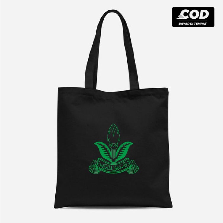 Tas Bahu ToteBag Logo Pemuda Muhammadiyah Drill Premium Resleting Tali Kain 30 x 40 cm