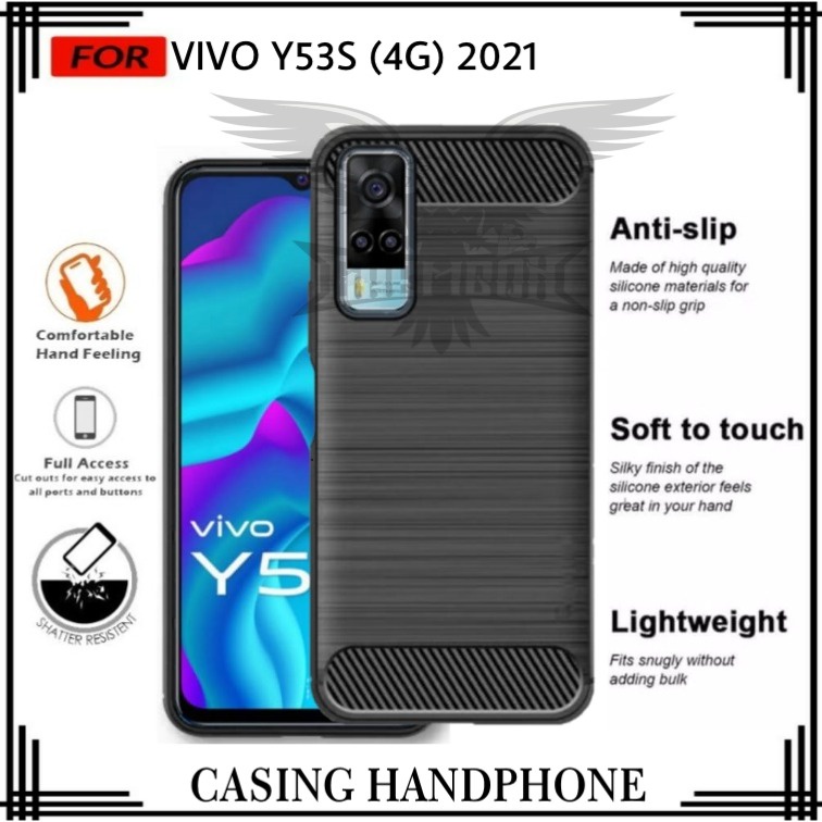 CASE SLIM FIT CARBON IPAKY VIVO Y51 Y51A 2020 VIVO Y53S 4G SOFTCASE - FA