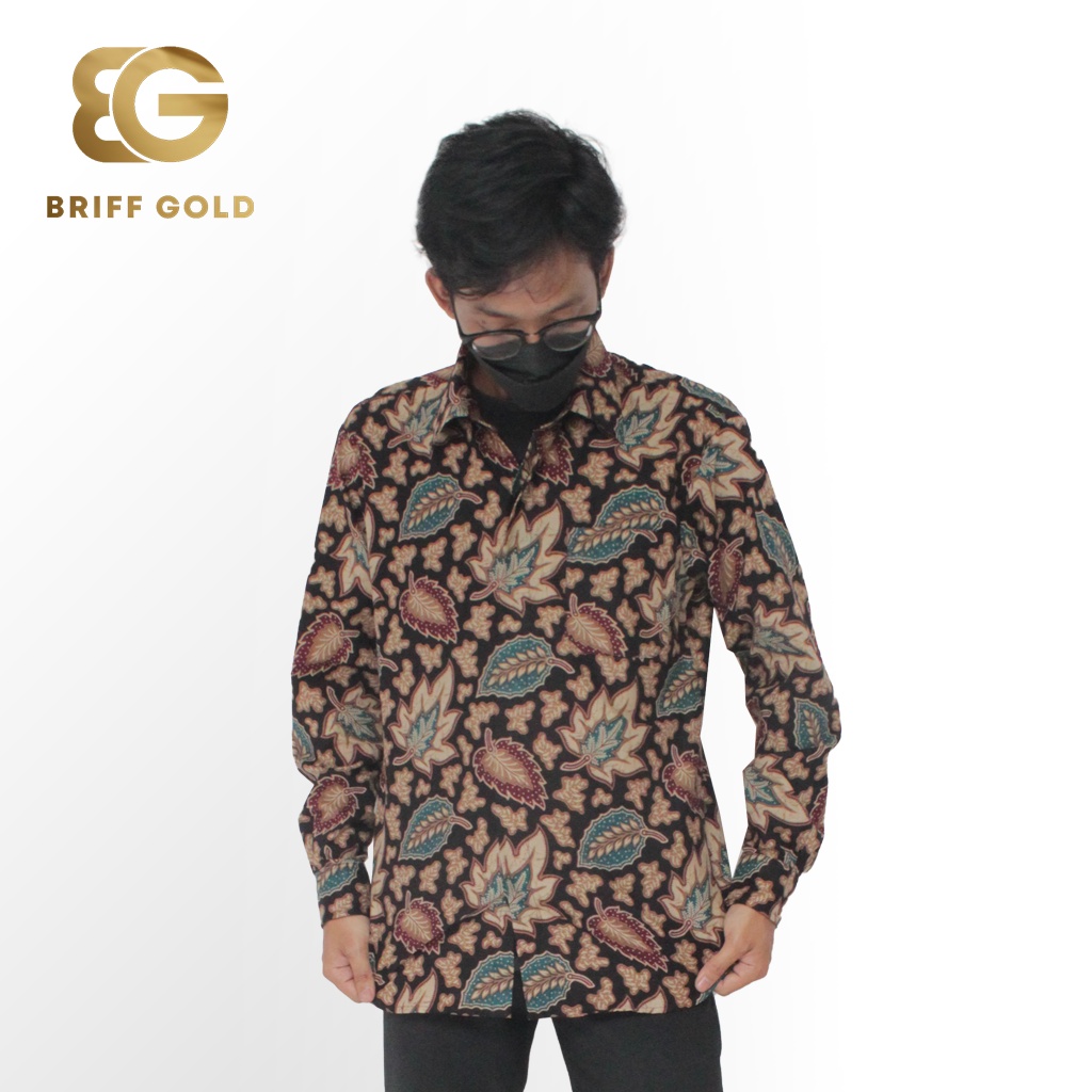 Kemeja Batik Briffgold Daun Solo Lengan Panjang