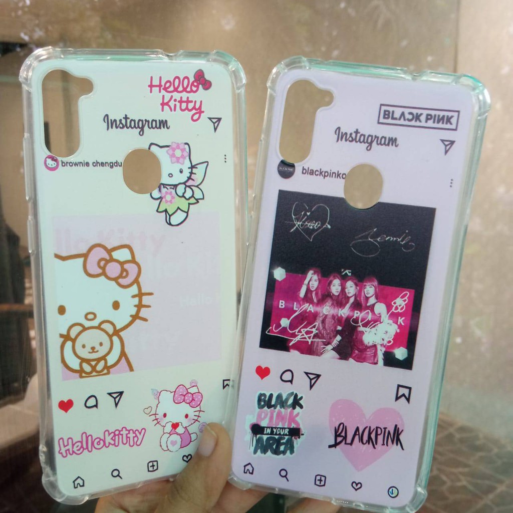 Samsung A11 / M11 Case Fuze Glass Model Kartun Casing Untuk Cewek Cowok