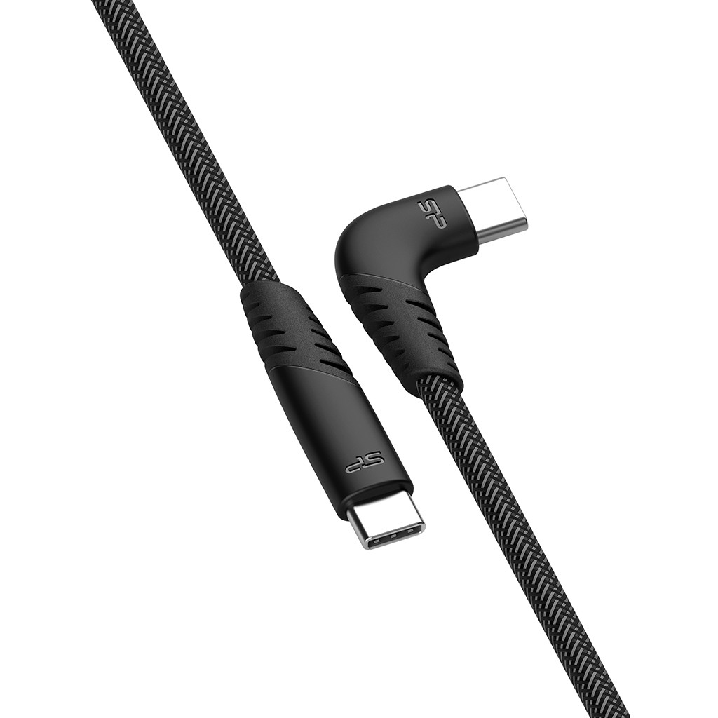 Usb-c to Type-c cable Sp silicon power sync-charge 60w 3a L-shape 1m braided Lk50cc