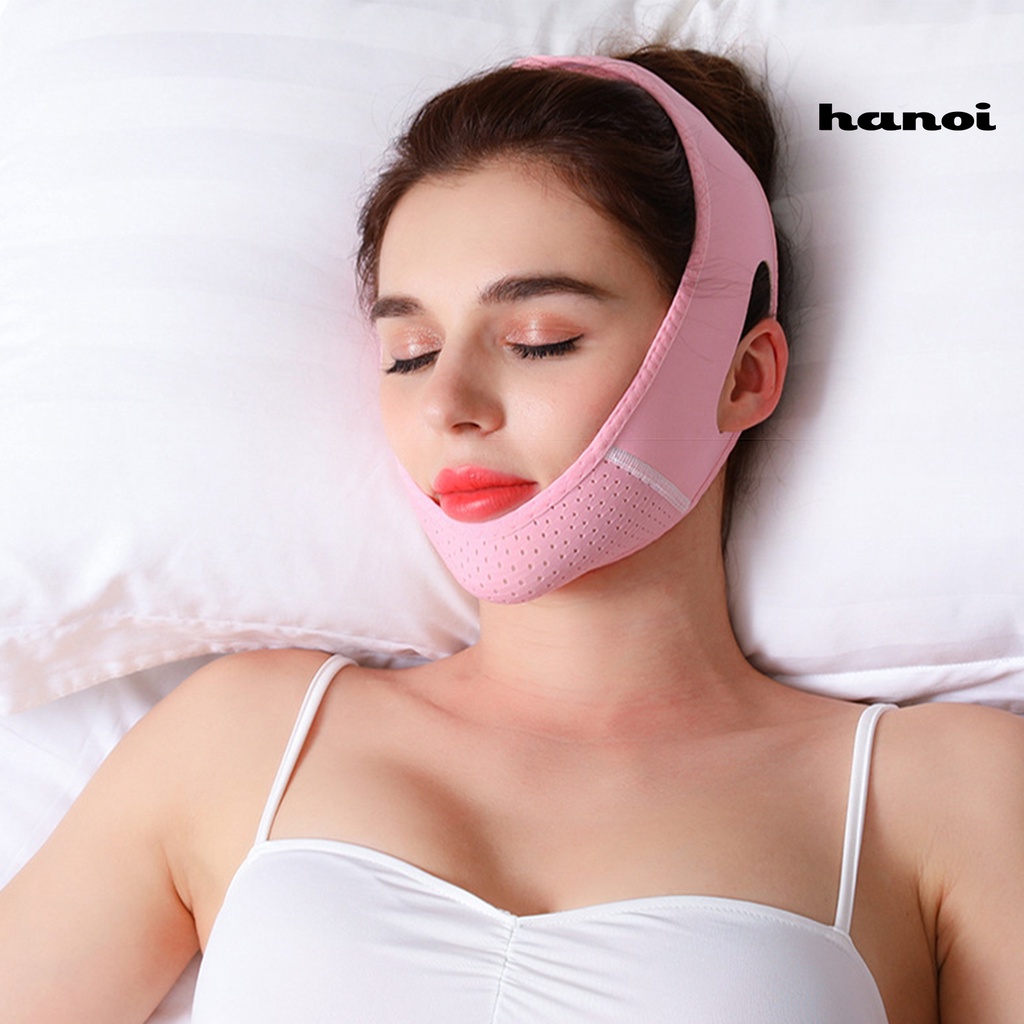 HQTM_Face Slimming Band V Shaped Breathable Soft Facial Tighten Skin Lifting Band for Female