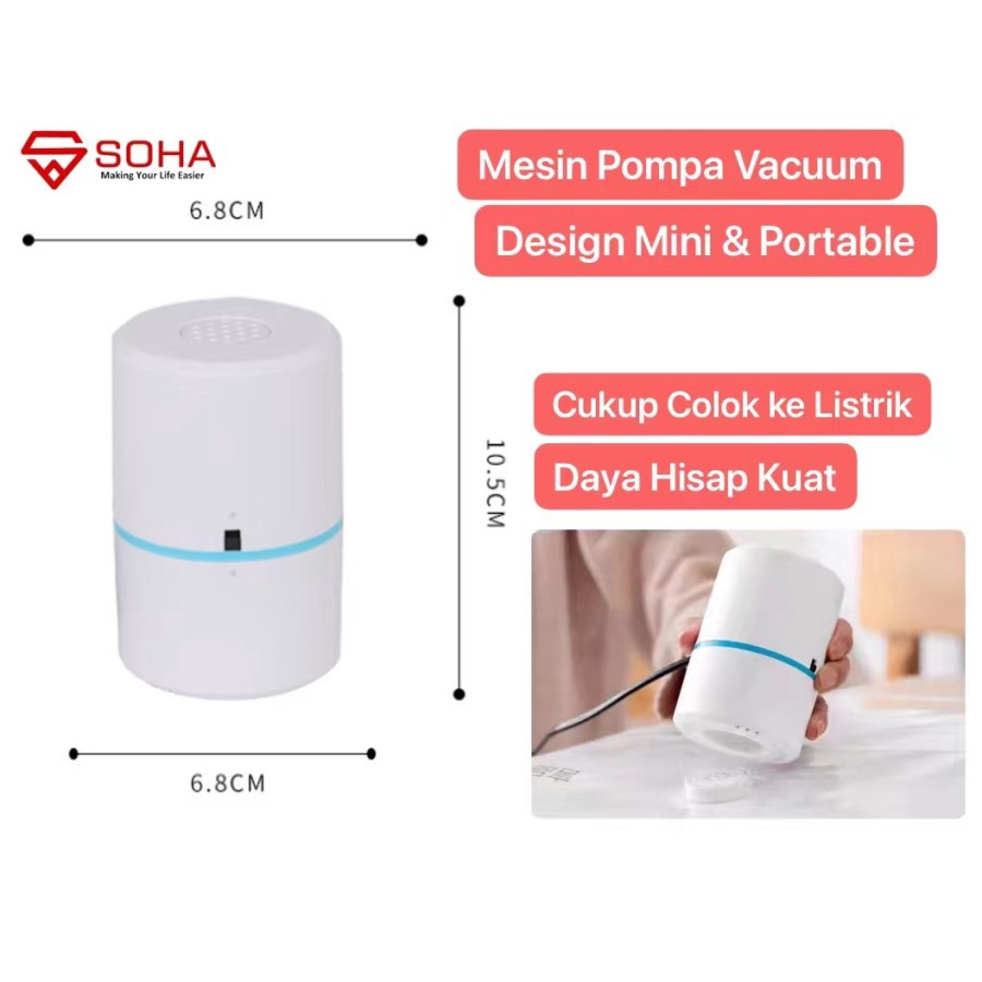 MVS-15 Mesin Alat Pompa Plastik Vakum Baju Colokan Listrik Vacuum plastik pakaian, travel bag vacum ko