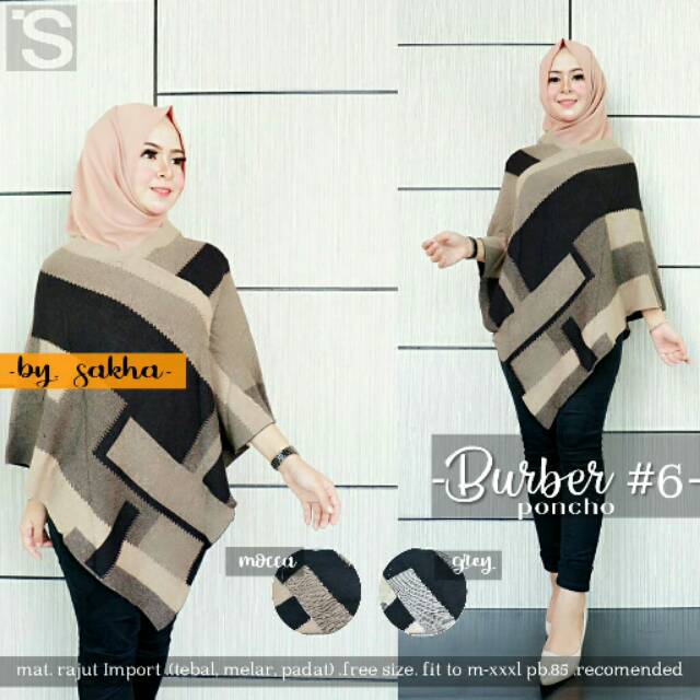 Burber poncho rajut import