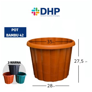 Pot Bambu 42 (D=35cm) Ukuran Besar Tanaman Hias Bunga Jumbo