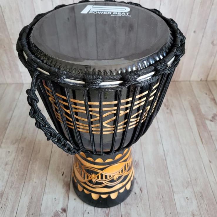 Oke Price.. Kendang Gendang Jimbe Darbuka Pakai Mika 8 Inch Ukir Super Black Berkualitas