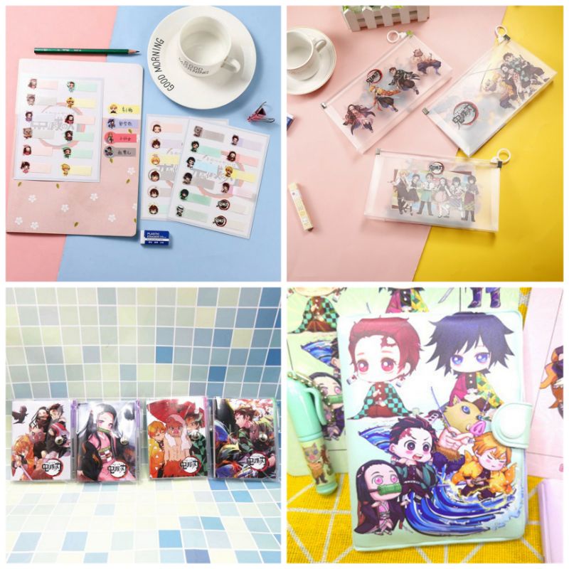 

demon slayer stationery set bundle custom chara note penggaris case tanjiro nezuko shinobu kimetsu