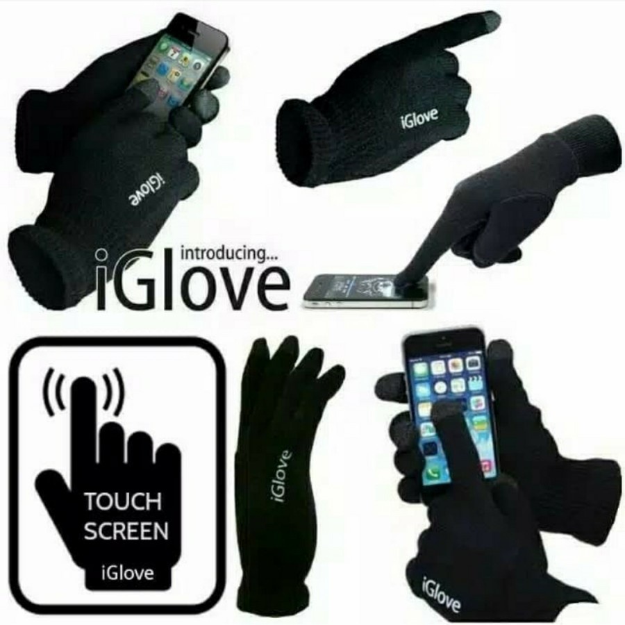 IGLOVE SARUNG TANGAN IGLOVE CAPACITIVE TOUCH SCREEN FULL BLACK ORIGINAL - BDC