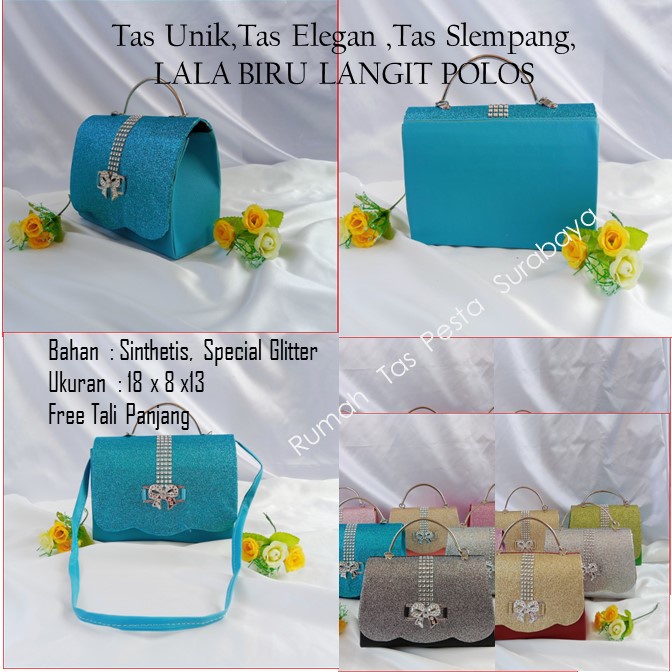 Tas Unik,Tas Elegan ,Tas Slempang,LALA BIRU LANGIT POLOS