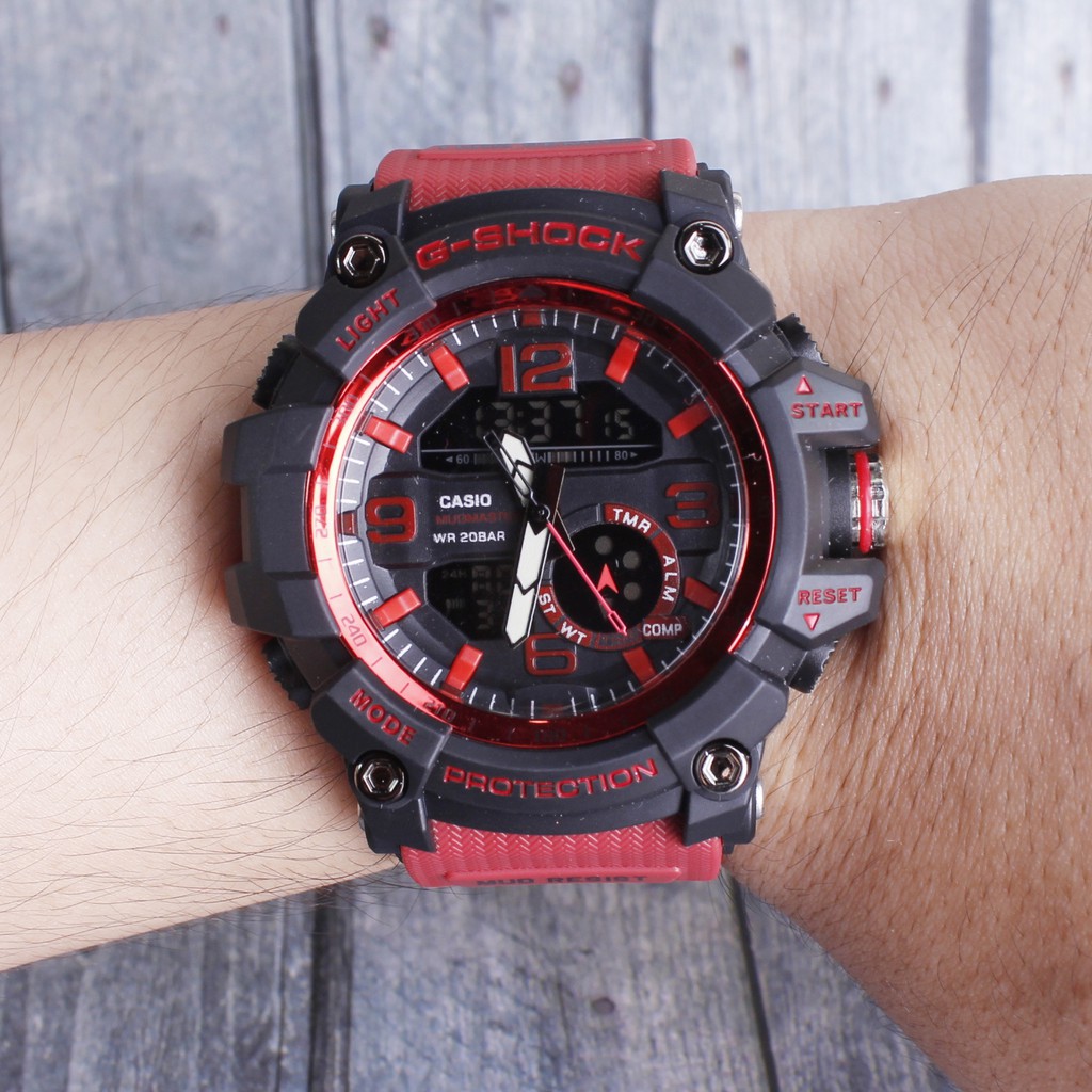 PALING MURAH  G-Shock Casio Mudmaster GWG1000 Full Merah Red jam tangan digital pria & anak