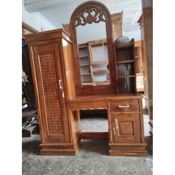 tolet/meja rias kayu jati
