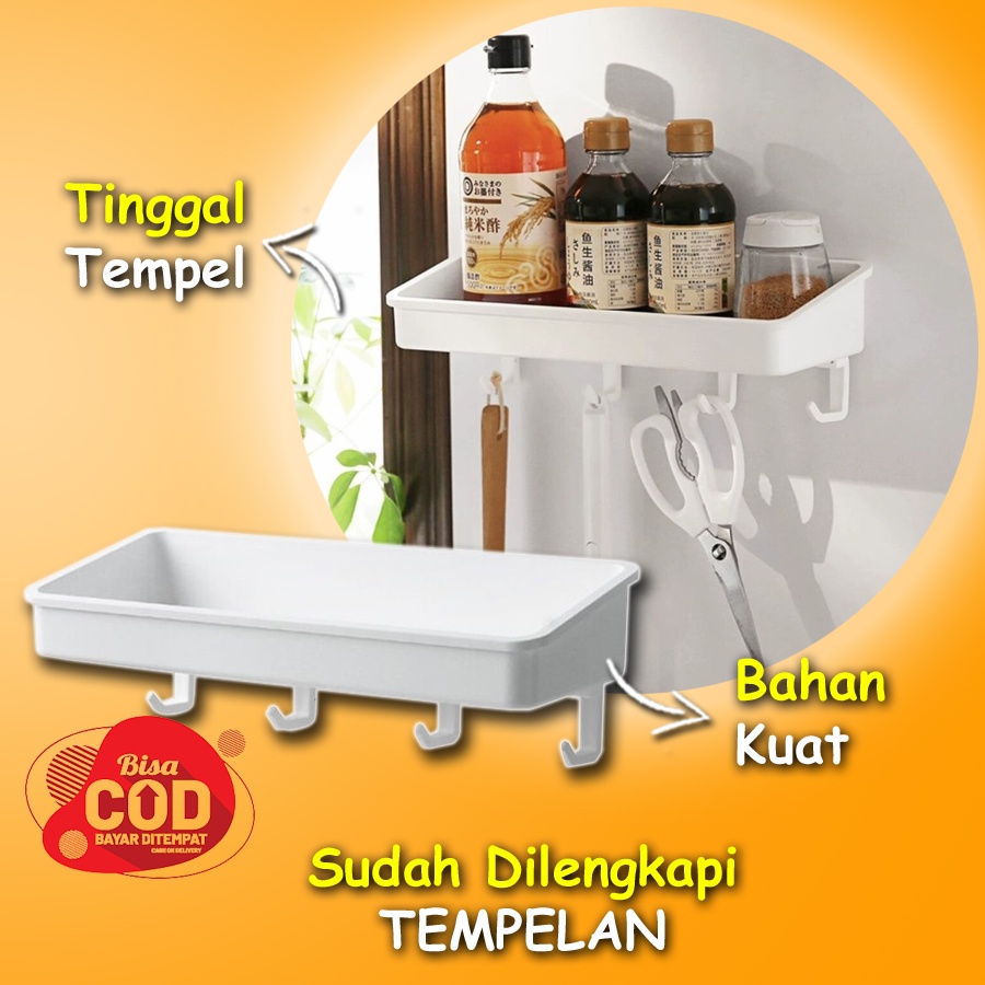 Gantungan Sutil Dinding Tempel Spatula Peralatan Dapur Serbaguna 6102 Rak Bumbu Dinding Tempel Minimalis Gantung Dapur Kamar Mandi Serbaguna Tempat Make Up Dinding