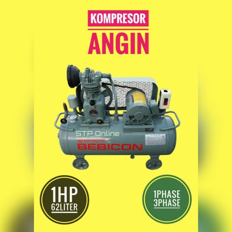 kompresor angin 1Hp dan motor 1hp hitachi 3phase