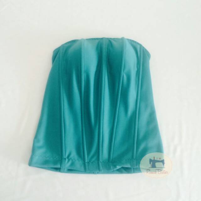 bustier tulang 8 cup hijau toska