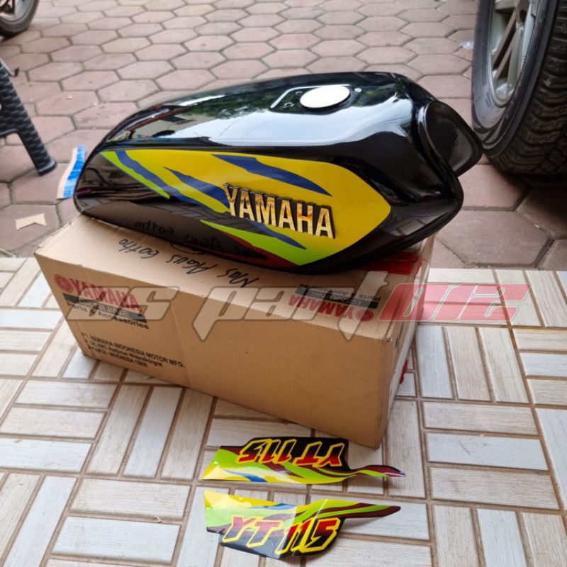 tangki bensin rx s yt115 yt 115 lis kuning hijau bahan tebal