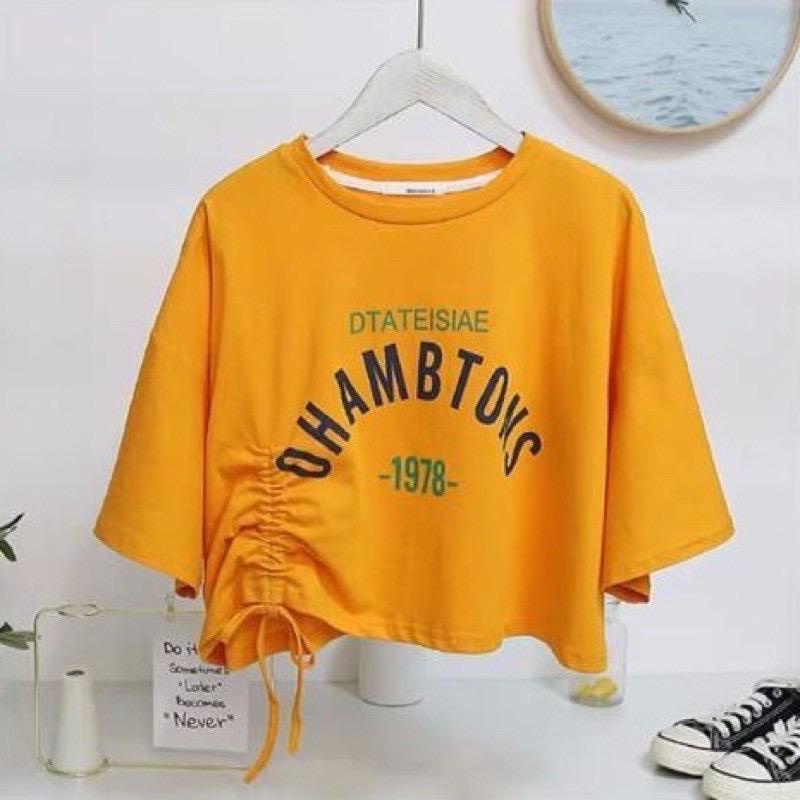 BEFAST - ZEC OOTD Wanita Oversize NAYEON / Oversize Crop Dhambtons serut (LD 100, P 45) / Atasan Crop Wanita / Crop Kekinian / Atasan Crop Santai