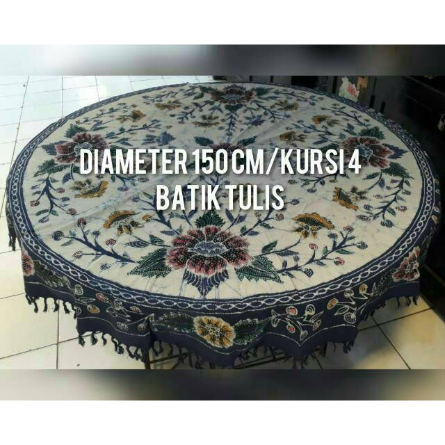 TAPLAK MEJA BUNDAR BATIK TULIS DIAMETER 150 CM