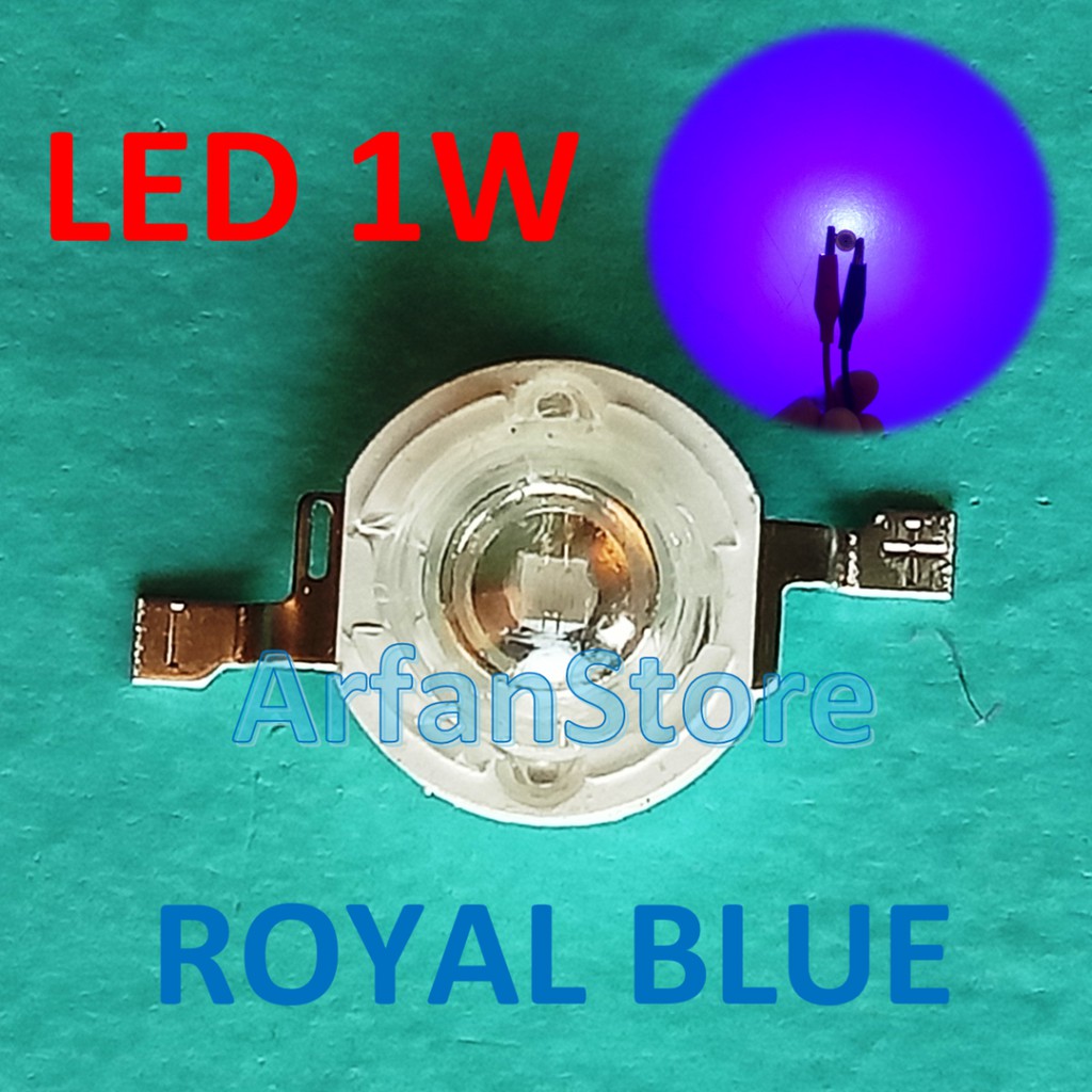 LED 1W Royal Blue HPL Warna Biru 445nm High Power Chip 350mA