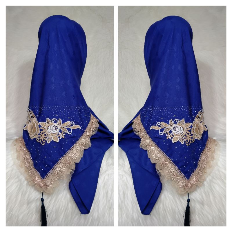 KERUDUNG SEGIEMPAT BORDIR TIMBUL BUNGA MAWAR /JILBAB SEGIEMPAT BORDIR BUNGA MAWAR TIMBUL