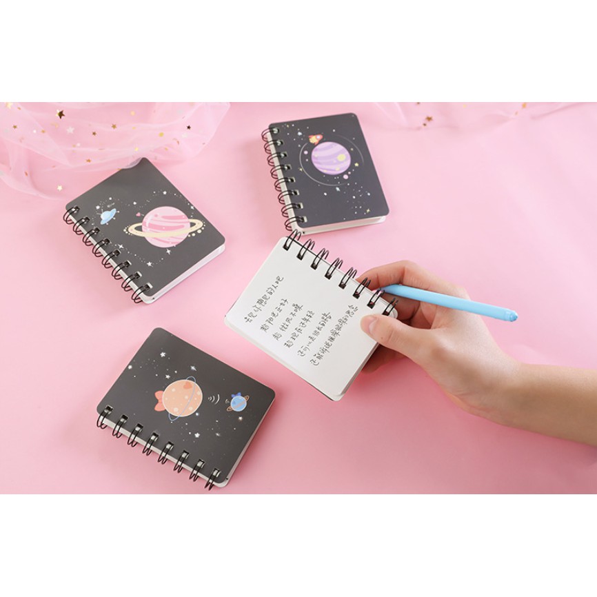 Notebook Gambar GALAXY / Notes Buku Memo Mini Gambar Luar Angkasa Planet Lucu / Buku Mini Imut / Notes Planet Simple