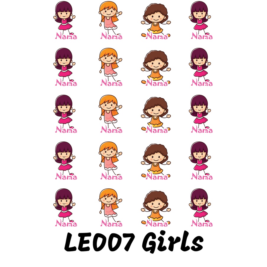 

Sticker Nama Cutting Label Waterproof Tahan Air Girls Play 07 (LE007)