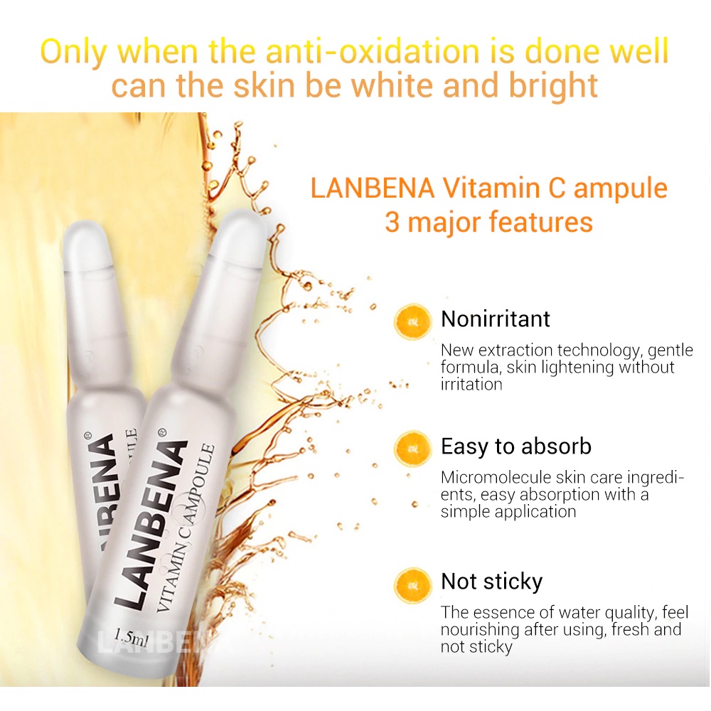 (READY &amp; ORI) LANBENA Vitamin C Ampoule LB3909 3909 SERUM MENCERAHKAN WAJAH ORIGINAL VIT C