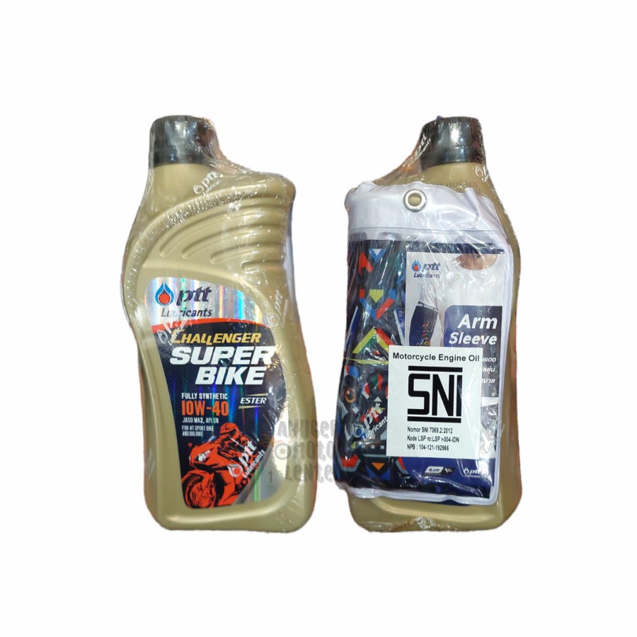 Oli PTT Super Bike 4T 1L10W-40 Fully Synthetic ESTER JASO MA2, API SN