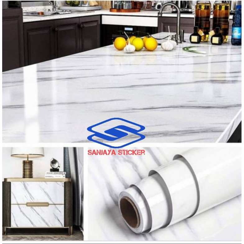 Wall Stiker Marmer Glossy Wallpaper Stiker marmer Premium Lebar 120cm