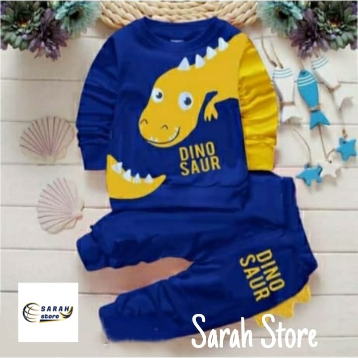 Baju Stelan Treaning Anak Laki - Laki / Setelan Sweater Anak Dino 0 - 10 Tahun