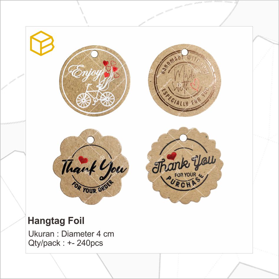 HangTag Hiasan / Hang Tag Gantungan / Dekorasi Label Kartu Ucapan Foil Stamp