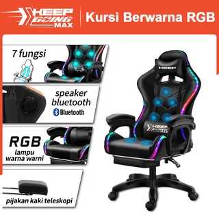 Keep Going Max Kursi gaming profesional, kursi gaming RGB, dengan fungsi pijat, kursi kantor, kursi ergonomis